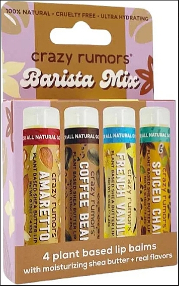 Zestaw balsamów do ust - Crazy Rumors Barista Mix (lip/balm/4x4.25g) — Zdjęcie N1