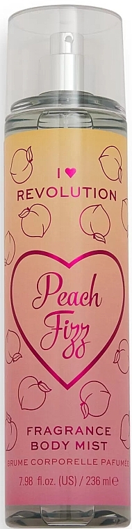 Perfumowany spray do ciała - I Heart Revolution Peach Fizz Body Mist  — Zdjęcie N1
