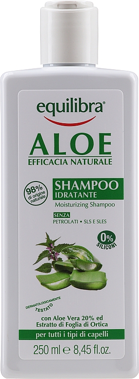 Nawilżający szampon aloesowy do włosów - Equilibra Naturale Aloe