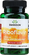 Suplement diety z witaminą B2, 100 mg, 100 szt. - Swanson Riboflavin Vitamin B2 — Zdjęcie N1