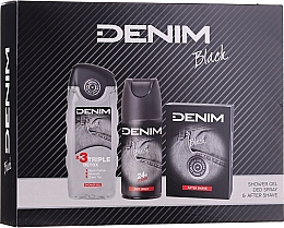 Denim Black - Zestaw (ash/lot 100 ml + deo/spray 150 ml + sh/gel 250 ml) — Zdjęcie N1