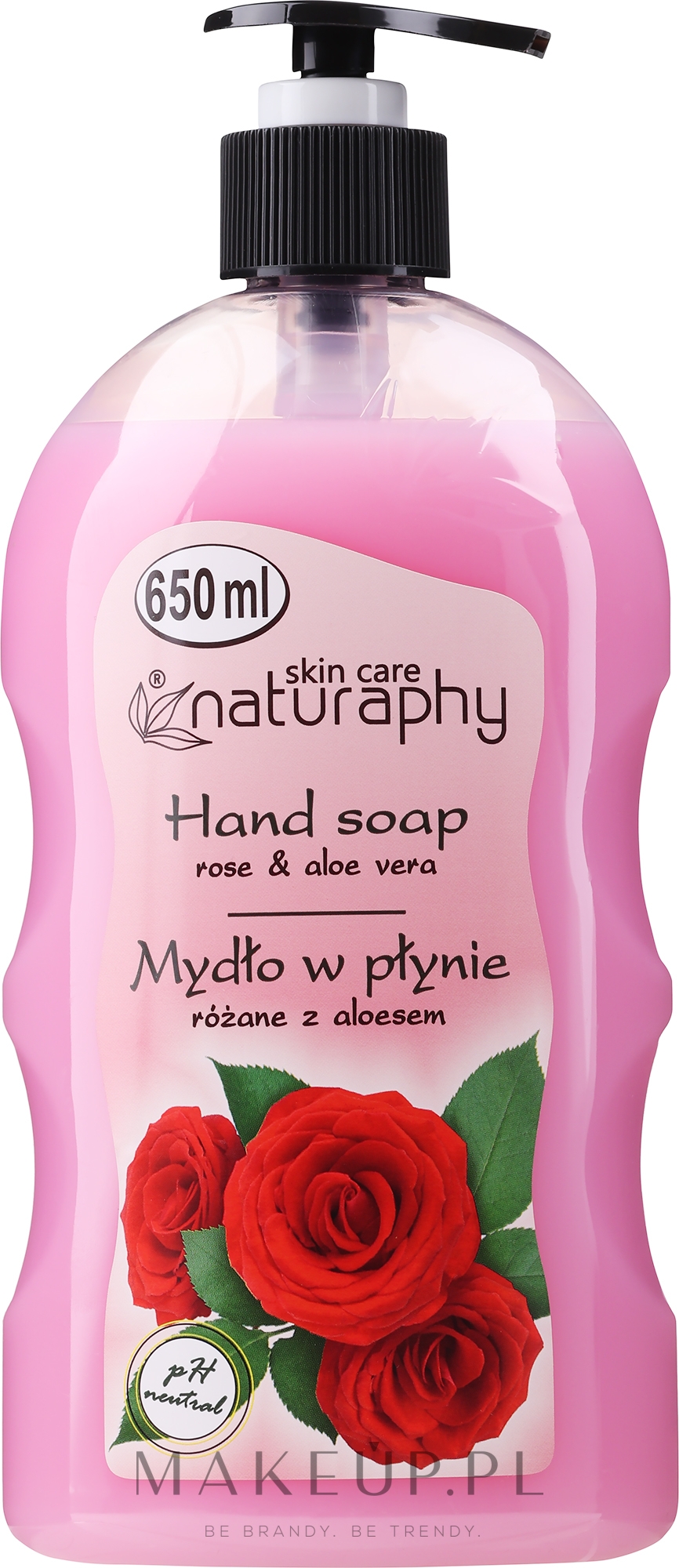 Mydło w płynie do rąk Róża z aloesem - Naturaphy Rose & Aloe Vera Hand Soap — Zdjęcie 650 ml