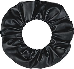 Czarna gumka do włosów Faux Leather Classic - MAKEUP — Zdjęcie N2