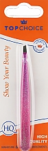 Pęseta ukośna Epoxy Glitter, 75995, różowa - Top Choice — Zdjęcie N1