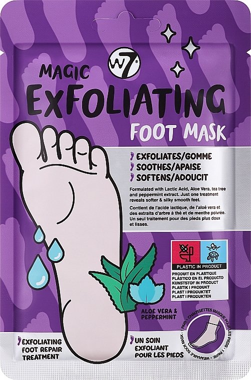 Złuszczająca maska do stóp - W7 Magic Exfoliating Foot Mask — Zdjęcie N1