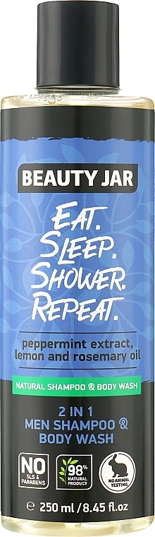 PRZECENA! Szampon-żel pod prysznic - Beauty Jar Eat. Sleep. Shower. Repeat Natural Shampoo & Body Wash * — Zdjęcie N1