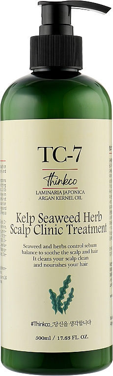 Odżywka do włosów przetłuszczających się z algami - Thinkco TC-7 SeaWeed Herb Scalp Clinic Treatment — Zdjęcie N1