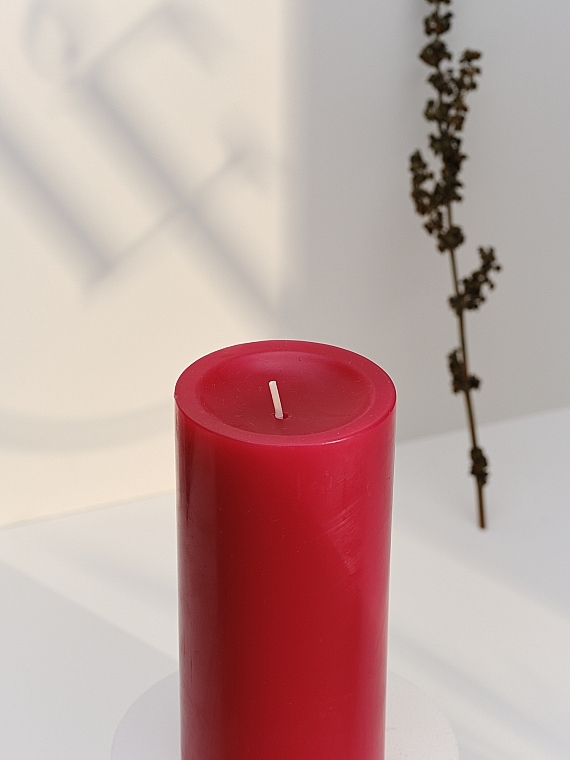 Świeca cylindryczna, średnica 7 cm, wysokość 15 cm - Bougies La Francaise Cylindre Candle Red — Zdjęcie N3