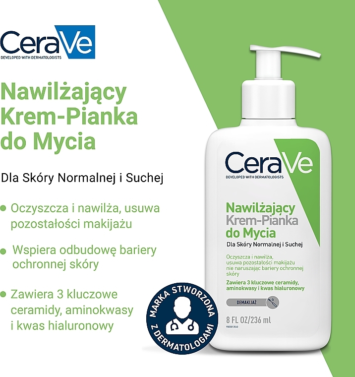 Nawilżający krem-pianka do mycia - CeraVe Hydrating Cream To Foam Cleanser For Normal To Dry Skin — Zdjęcie N2