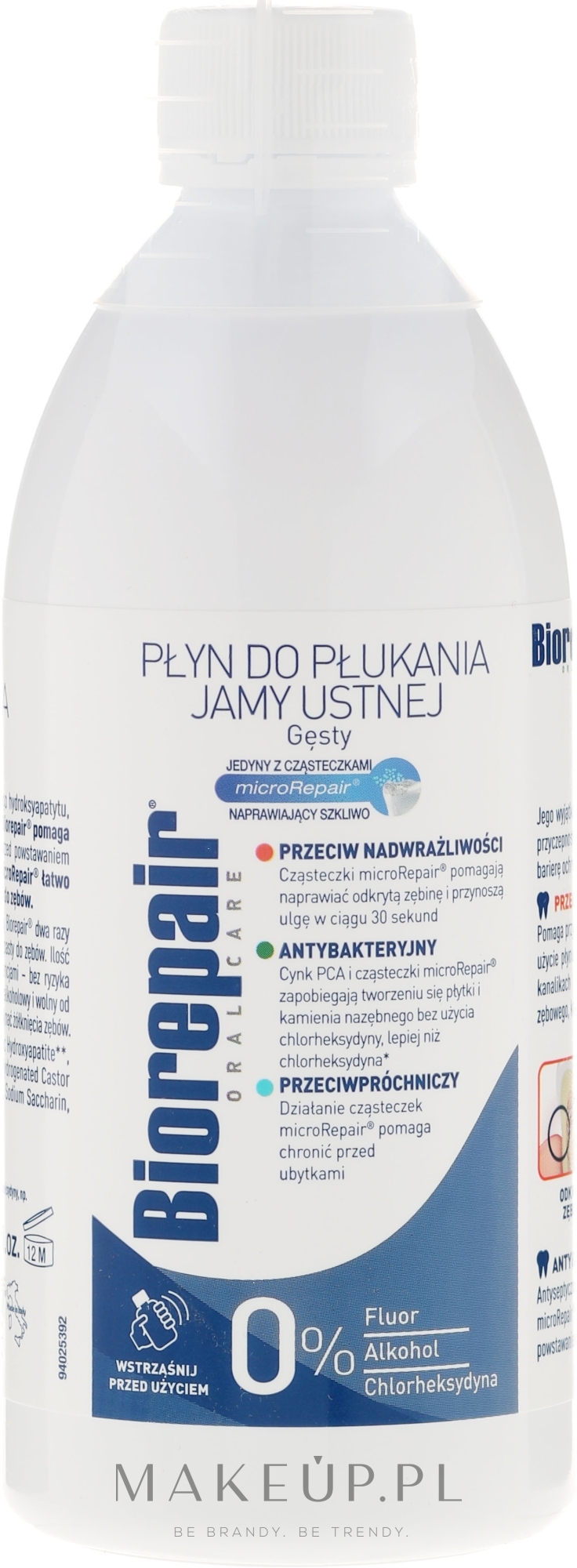 PRZECENA! Antybakteryjny płyn do płukania jamy ustnej - Biorepair Plus Oral Care Rapairs And Protects Teeth And Gums * — Zdjęcie 500 ml