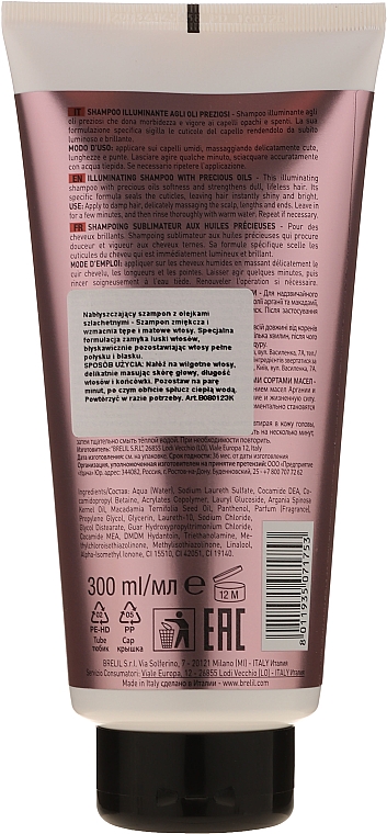 Szampon do włosów z olejem Macassar i keratyną - Brelil Numero Hair Professional Beauty Macassar Oil Shampoo — Zdjęcie N2