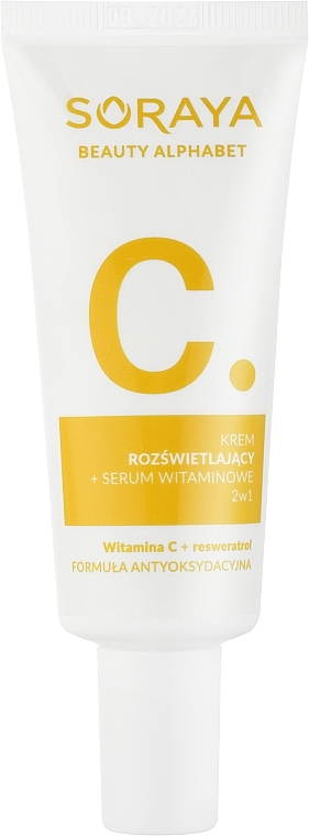 Krem Rozświetlający + Serum Witaminowe 2 w 1 - Soraya Beauty Alphabet Vitamin C + Resveratrol — Zdjęcie N1
