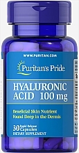 Kwas hialuronowy, 100 mg, kapsułki - Puritan's Pride Hyaluronic Acid 100mg Capsules — Zdjęcie N5