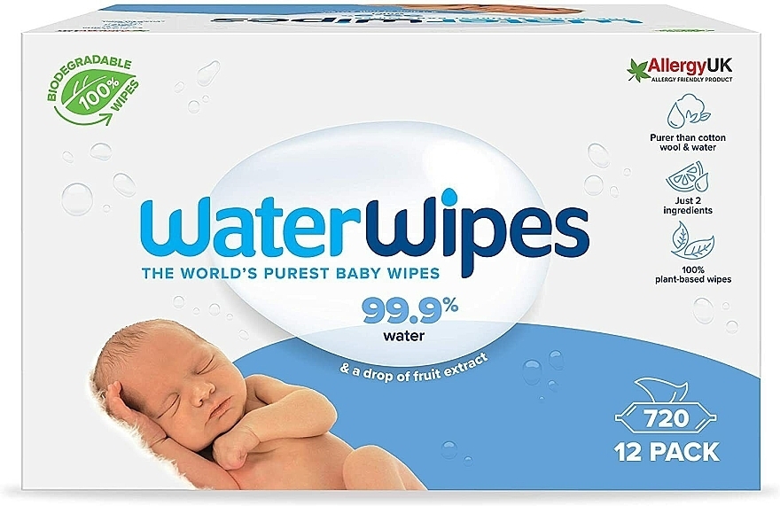 Chusteczki dla niemowląt, 720 szt. - WaterWipes Baby Wipes  — Zdjęcie N1
