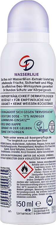 Dezodorant w sprayu Lilia wodna - CD Deo Waterlily — Zdjęcie N2