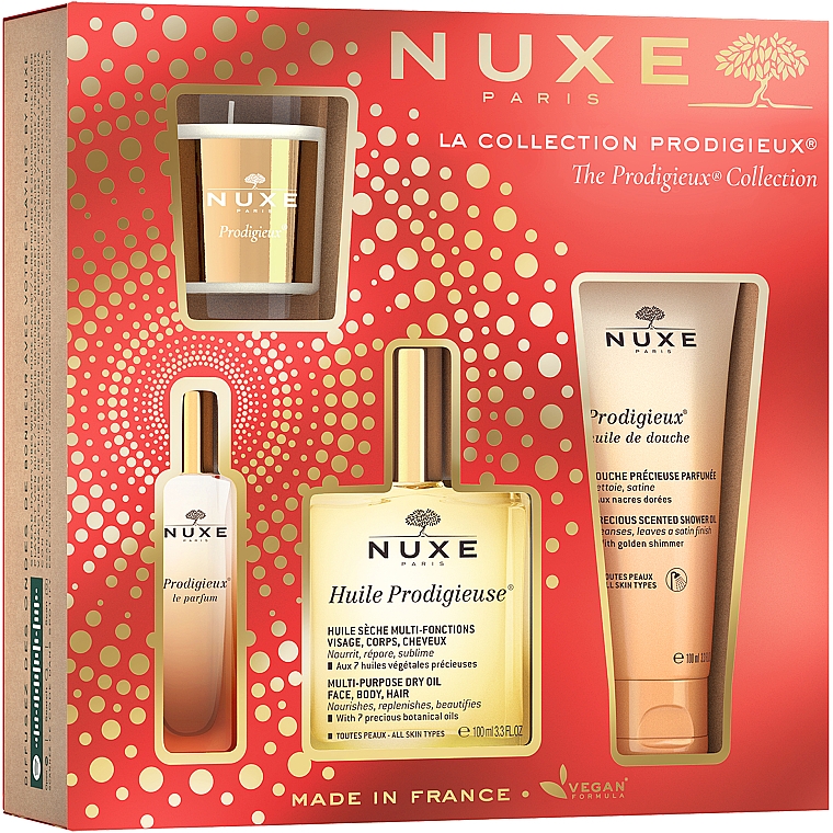 Zestaw - Nuxe The Prodigieux® Collection (b/oil 100 ml + sh/oil 100 ml + perf 15 ml + candle 70 g) — Zdjęcie N2