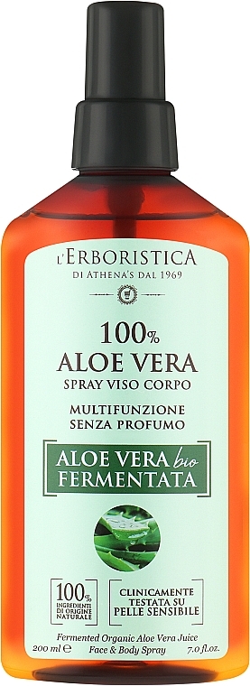 Spray do twarzy i ciała z aloesem - Athena's Erboristica Aloe Vera Face & Body Spray — Zdjęcie N1