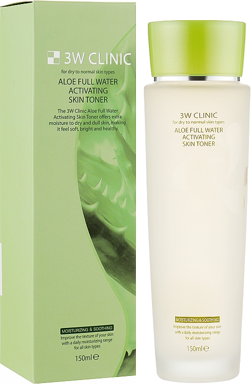 Tonik do twarzy - 3W Clinic Aloe Full Water Activating Skin Toner — Zdjęcie N2