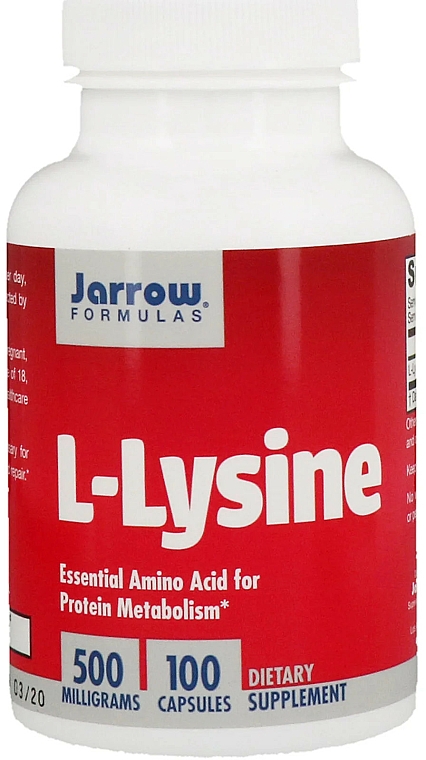 Suplement diety L-lizyna, 500 mg - Jarrow Formulas L-Lysine 500mg — Zdjęcie N3