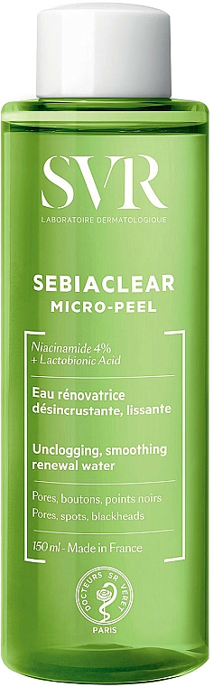 Oczyszczająco-wygładzająca woda mikropeelingująca do twarzy - SVR Sebiaclear Micro Peel