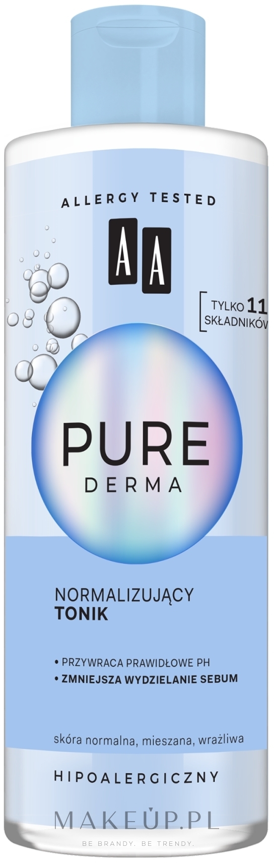 Matujący tonik normalizujący do twarzy - AA Pure Derma — Zdjęcie 200 ml