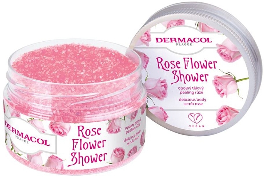 Cukrowy peeling do ciała - Dermacol Rose Flower Shower Delicious Body Scrub — Zdjęcie N1