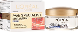 Przeciwzmarszczkowy krem do twarzy na noc 45+ - L'Oreal Paris Age Specialist Face Cream — Zdjęcie N1