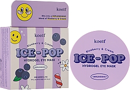 Hydrożelowe płatki pod oczy z jagodami i kremem - Petitfee & Koelf Blueberry & Cream Ice-Pop Hydrogel Eye Mask — Zdjęcie N2