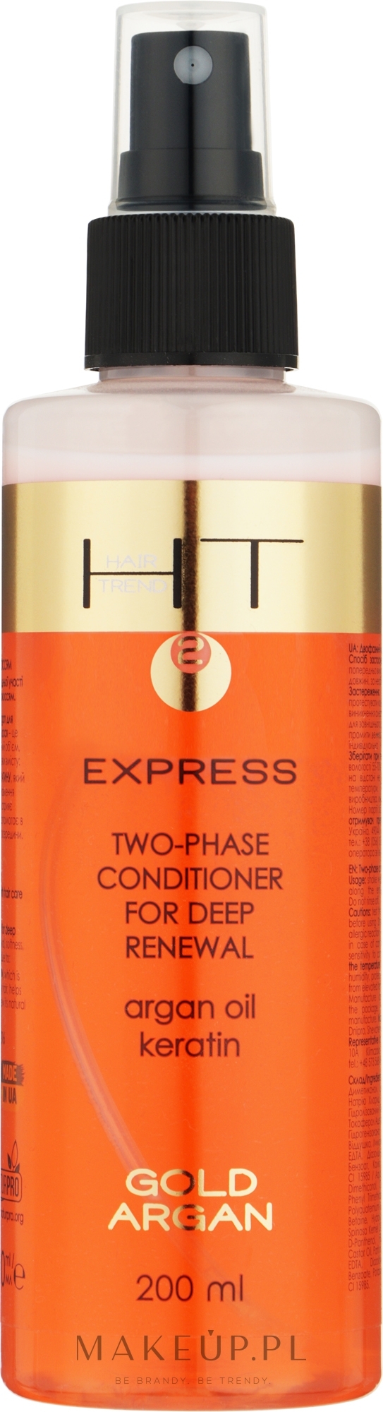 Dwufazowa odżywka do włosów - Hair Trend Express Gold Argana Conditioner — Zdjęcie 200 ml