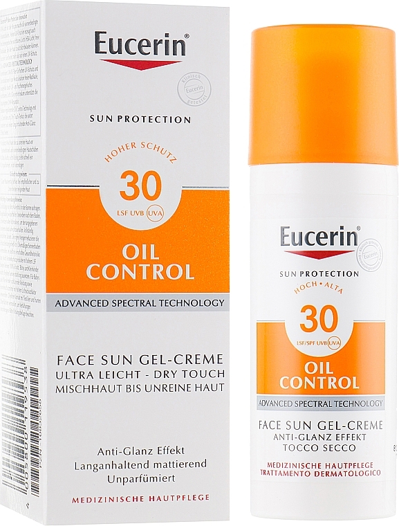 Żel-krem do twarzy do skóry tłustej i skłonnej do trądziku SPF 30 - Eucerin Sun Gel-Cream Oil Control — Zdjęcie N2