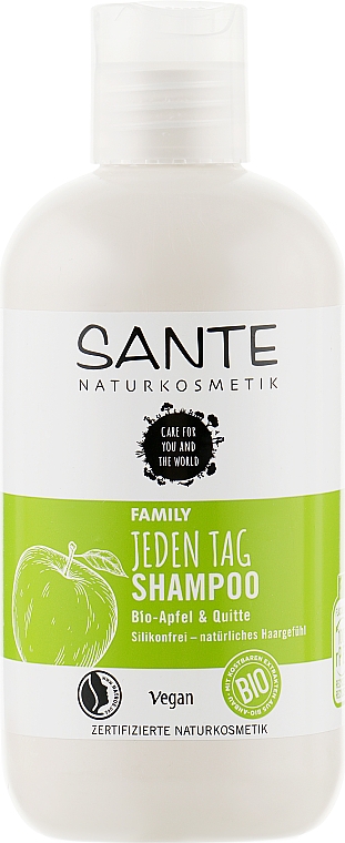 Bioszampon do codziennej pielęgnacji włosów Jabłko i Pigwa - Sante Family Organic Apfel & Quince Shampoo
