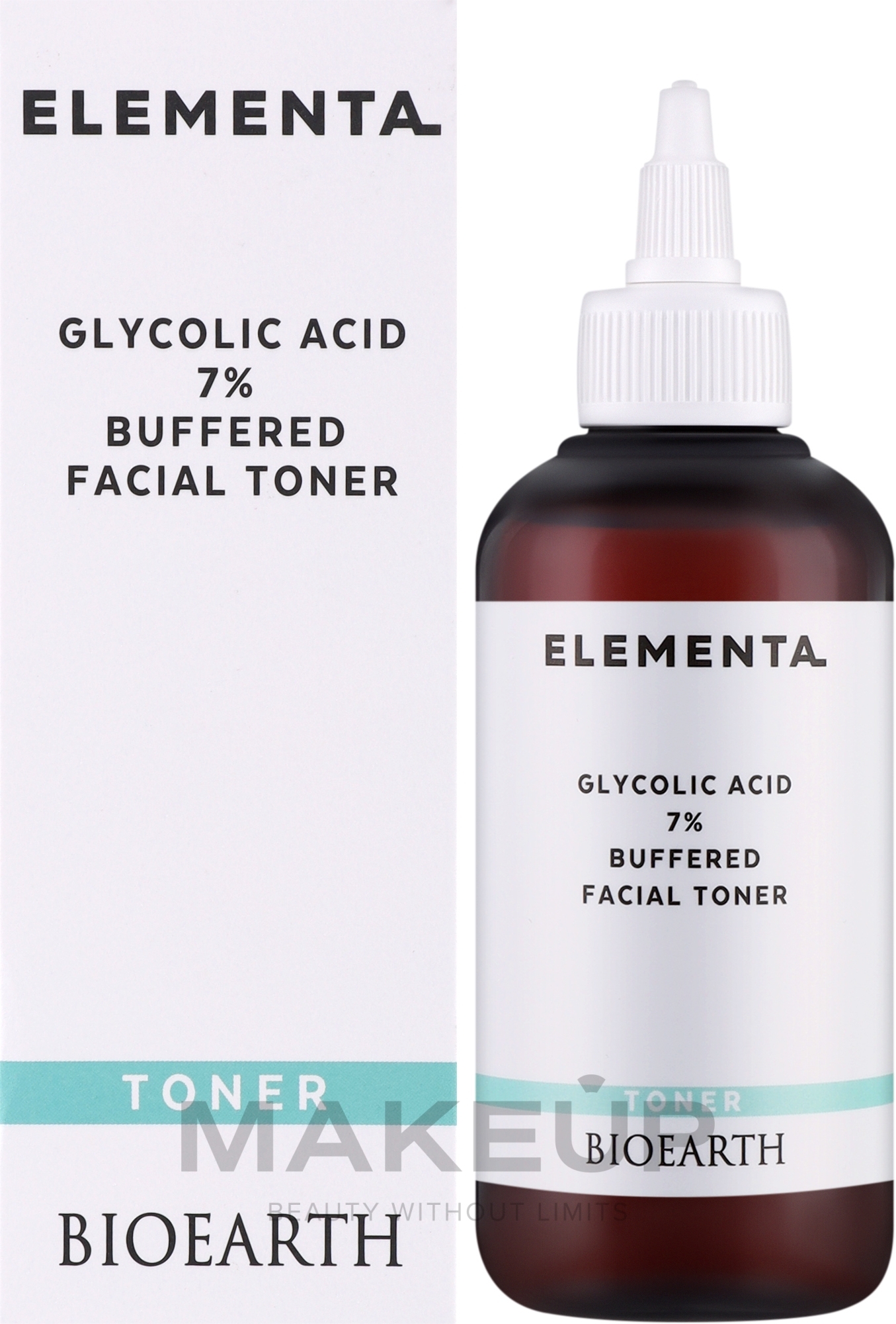 Tonik do twarzy z kwasem glikolowym - Bioearth Elementa Glycolic Acid 7% Buffered Facial Toner — Zdjęcie 200 ml
