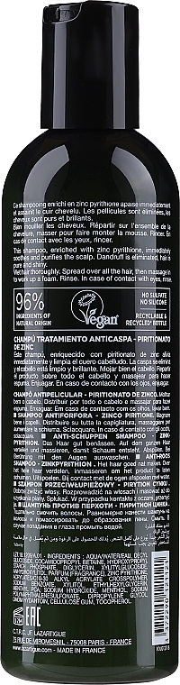 Szampon przeciwłupieżowy - Lazartigue Clear Shampoo Anti-dandruff Shampoo Zinc Pyrithione — Zdjęcie N2