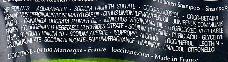 Szampon do włosów - L'Occitane Aromachologie Volume & Strength Shampoo (uzupełnienie) — Zdjęcie N3