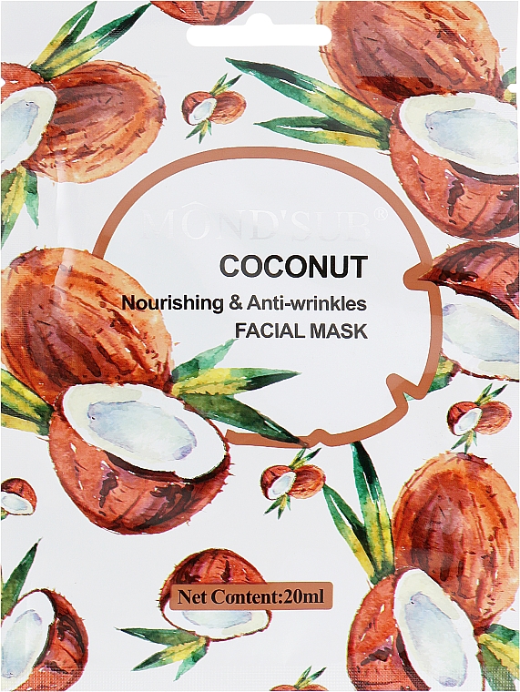 Nawilżająco-przeciwzmarszczkowa maseczka do twarzy z kokosem - Mond'Sub Nourishing & Anti-wrinkles Facial Mask Coconut