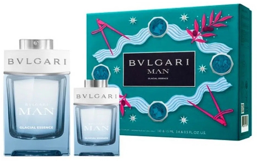 Bvlgari Man Glacial Essence - Zestaw (edp 100 ml + edp 15 ml) — Zdjęcie N1