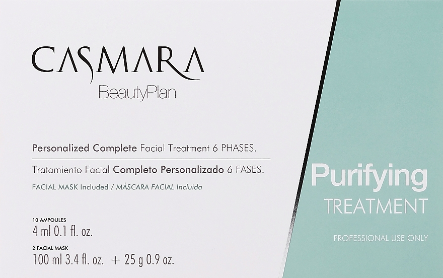 Kuracja do twarzy - Casmara Purifying Treatment (ampoules/10x4ml + mask/2x100ml + 2x25g) — Zdjęcie N1