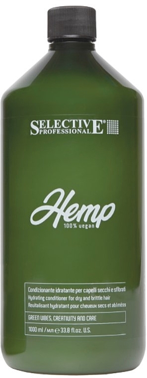 Odżywka nawilżająca do włosów suchych i łamliwych - Selective Professional Hemp Hydrating Conditioner — Zdjęcie N1