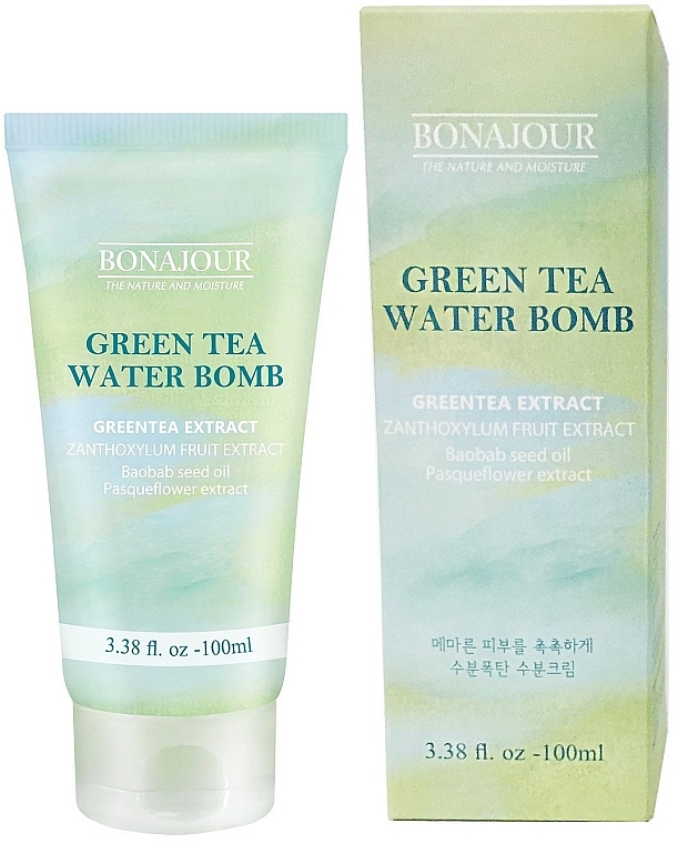 Intensywnie nawilżający krem do twarzy - Bonajour Green Tea Water Bomb Cream — Zdjęcie N2