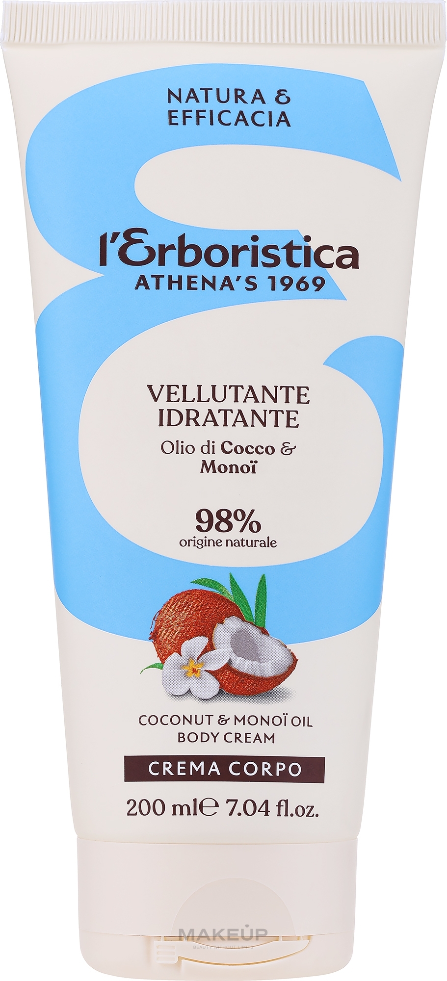 Nawilżający krem ​​do ciała o zapachu kokosa - Athena's Erboristica Coconu Body Cream — Zdjęcie 200 ml