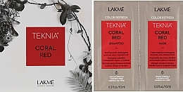 Zestaw próbek - Lakme Teknia Color Refresh Coral Red (sh/10ml + mask/10ml) — Zdjęcie N1