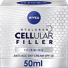 Krem na dzień z kwasem hialuronowym - NIVEA Hyaluron Cellular Filler Firming Anti-Age Day Cream SPF 15 — Zdjęcie N4