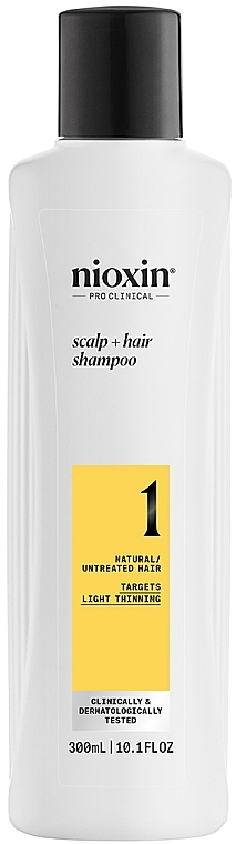 Szampon do pielęgnacji skóry głowy i cienkich włosów - Nioxin Pro Clinical System 1 Scalp + Hair Thickening Shampoo — Zdjęcie N1