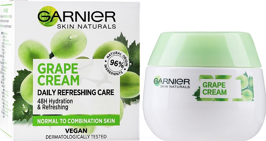 Nawilżający krem na dzień do skóry normalnej i mieszanej - Garnier Skin Naturals Botanical Cream With Grape Water — Zdjęcie N2