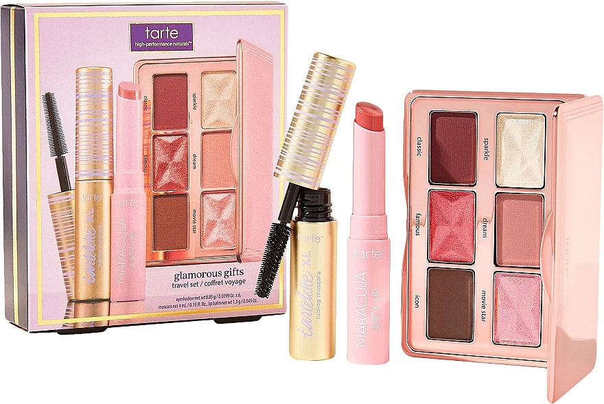 Zestaw - Tarte Cosmetics Glamorous Gifts Travel Set (eyeshadow/5,1g + mascara/4ml + lip/balm/1,3g) — Zdjęcie N1