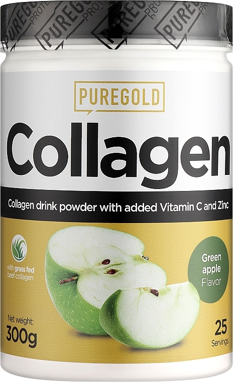 Kolagen z Witaminą C i Cynkiem, zielone Jabłuszko - Pure Gold Collagen Marha — Zdjęcie N1