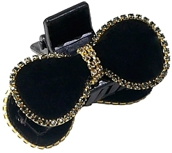 Klips krabowy, czarny z kamieniami - Lolita Accessories — Zdjęcie N1