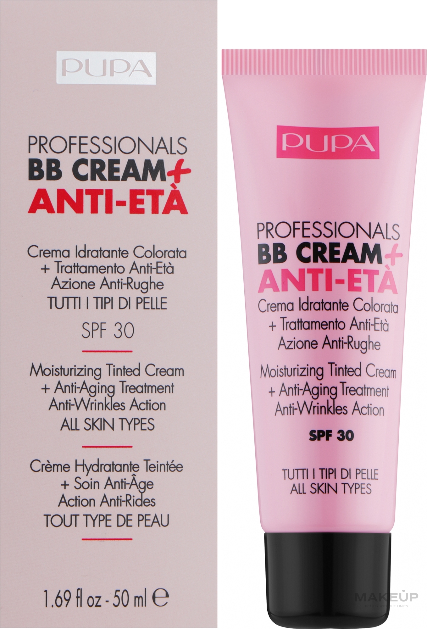 Przeciwstarzeniowy krem BB - Pupa Professionals BB Cream + Anti-Eta SPF 30 — Zdjęcie 002 - Sand