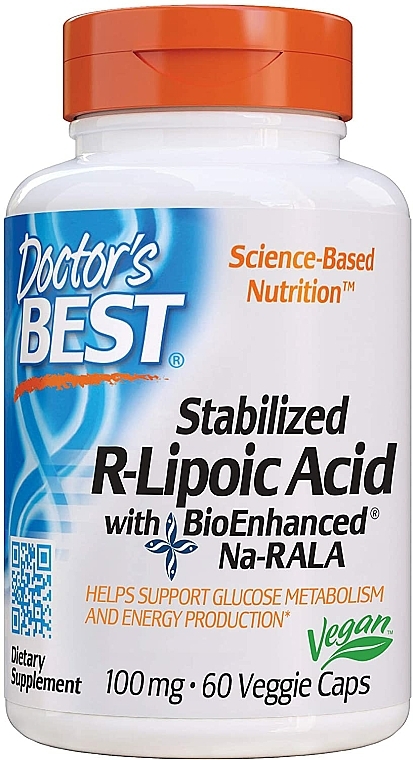 Stabilizowany kwas R-liponowy 100 mg w kapsułkach - Doctor's Best — Zdjęcie N1