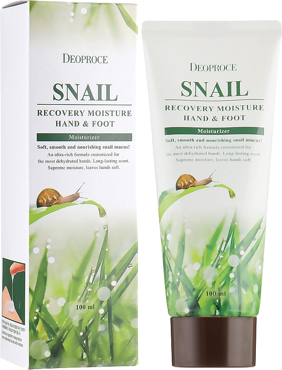 Krem do stóp i rąk ze śluzem ślimaka - Deoproce Moisture Hand & Foot Snail Recovery — Zdjęcie N1